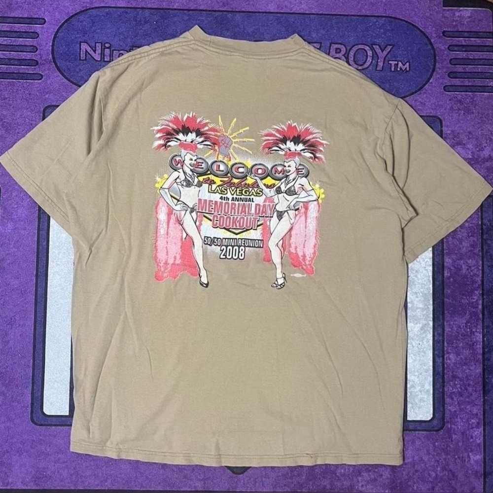 XL Vintage 2008 Las Vegas cookout tan beige, tshirt